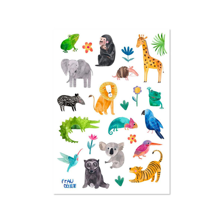 Spülmaschinenfeste Sticker *Wilde Tiere*