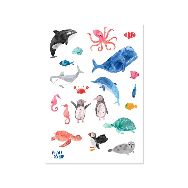 Spülmaschinenfeste Sticker *Wildes Meer*