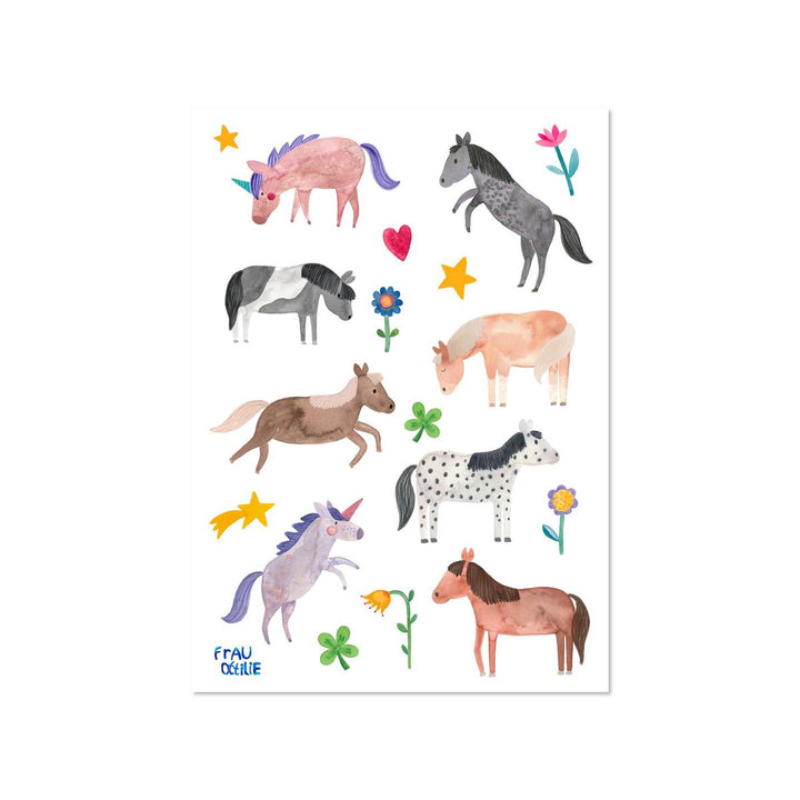 Spülmaschinenfeste Sticker *Pferde*