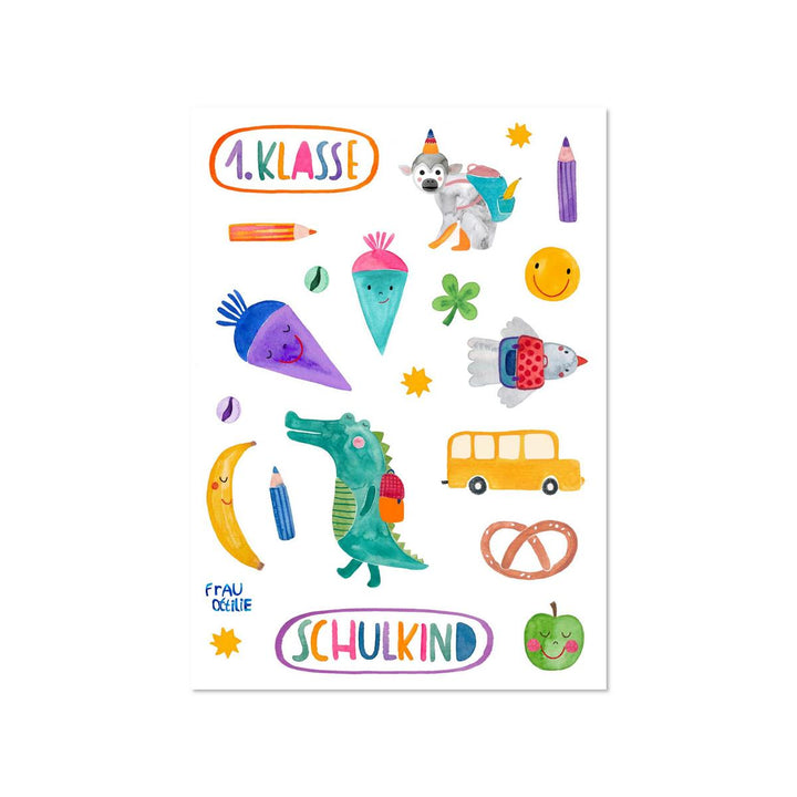 Spülmaschinenfeste Sticker *Einschulung*