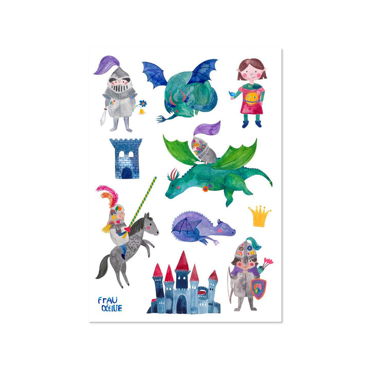 Spülmaschinenfeste Sticker *Ritter*