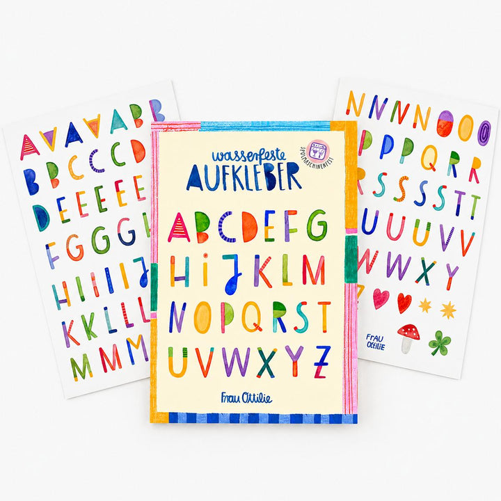 Spülmaschinenfeste Sticker *ABC* (2 Bögen im Set)
