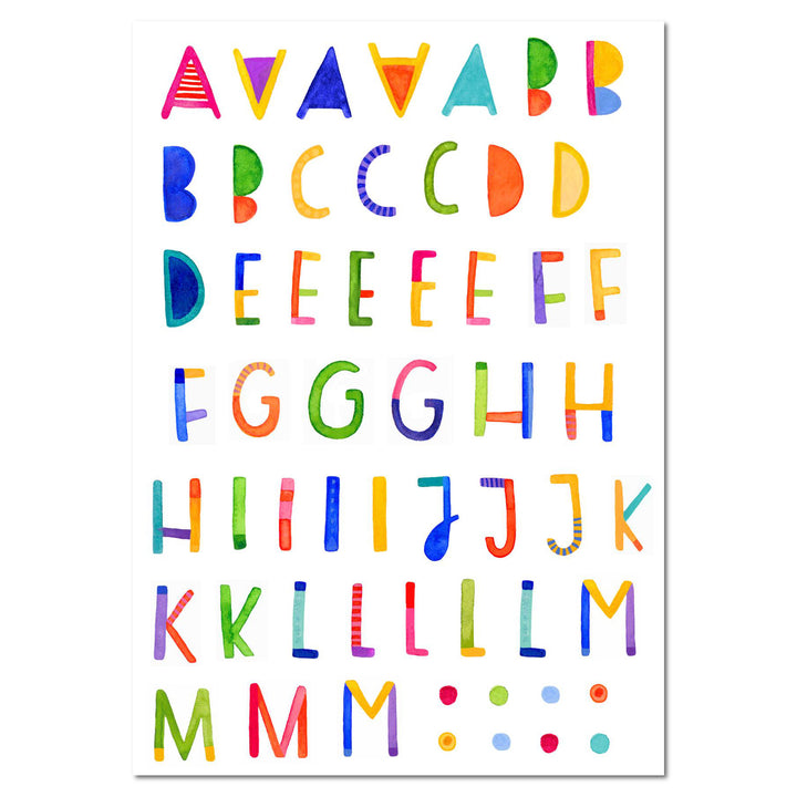 Spülmaschinenfeste Sticker *ABC* (2 Bögen im Set)