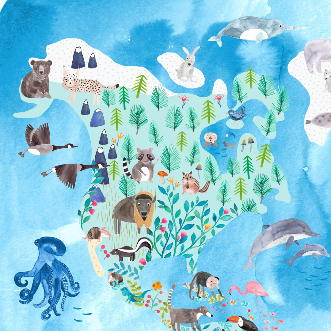 Weltkarte für Kinder Nordamerika